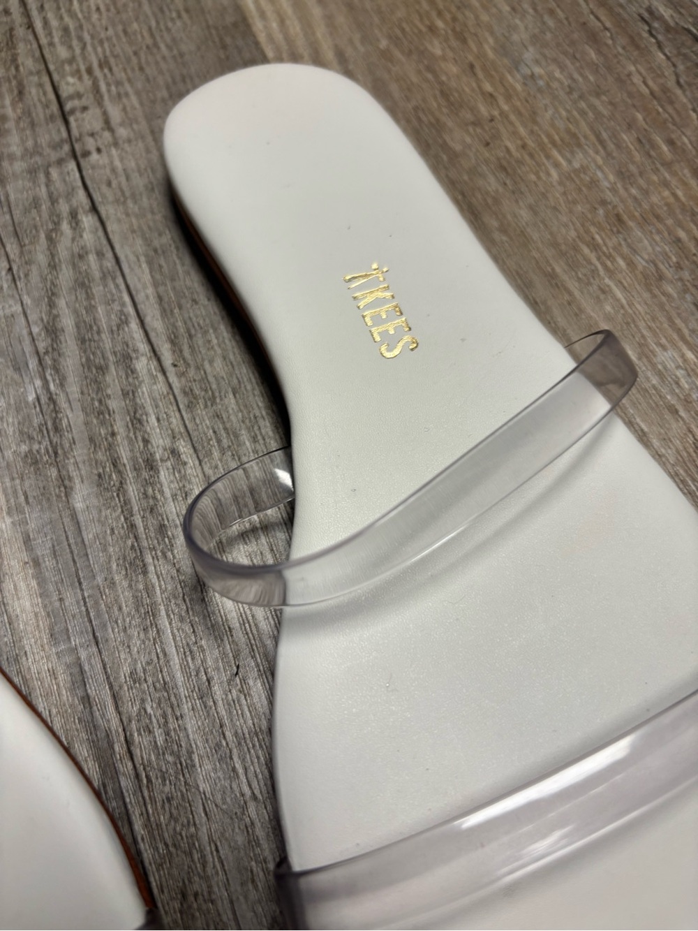 TKEES Transparent Double-Strap Slide Sandals in Clear - Picture 5 of 8